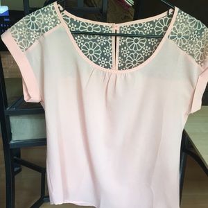 Pink polyester blouse
